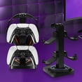 thumbnail image 4 of Soporte para auriculares gaming RGB de escritorio, soporte para mando con 3 puertos USB, base giratoria de 360° y gancho desmontable para accesorios de Xbox/PS5/PC, 4 of 6
