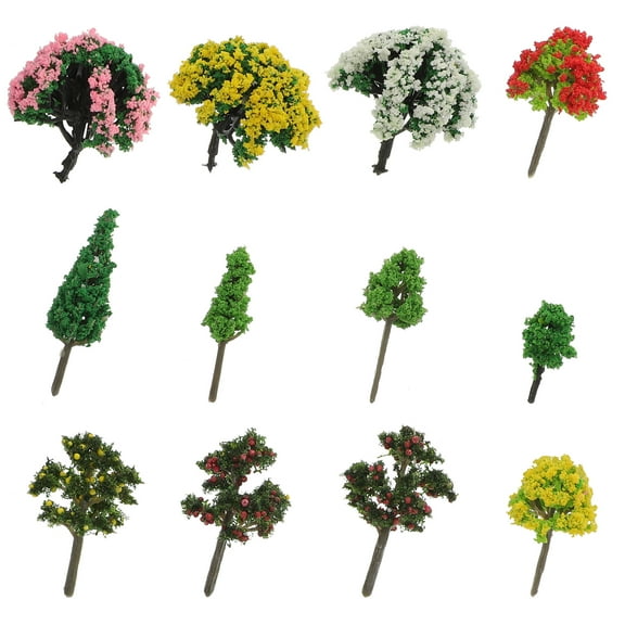 MLINS  60 Pcs Layout Props Plastic Tree Figurines Miniature Plants Decor
