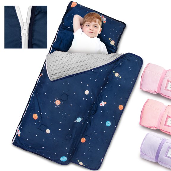 Primlect Toddler Nap Mat, Detachable Blanket & Removable Pillow, for Daycare, Camping and Travel