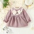 thumbnail image 2 of Bearichfupo Toddler Girls Long Sleeve Solid Color Ruffles Bowknot Dress Dance Party Dresses Clothes, Sizes 18-24 Months, 2 of 6