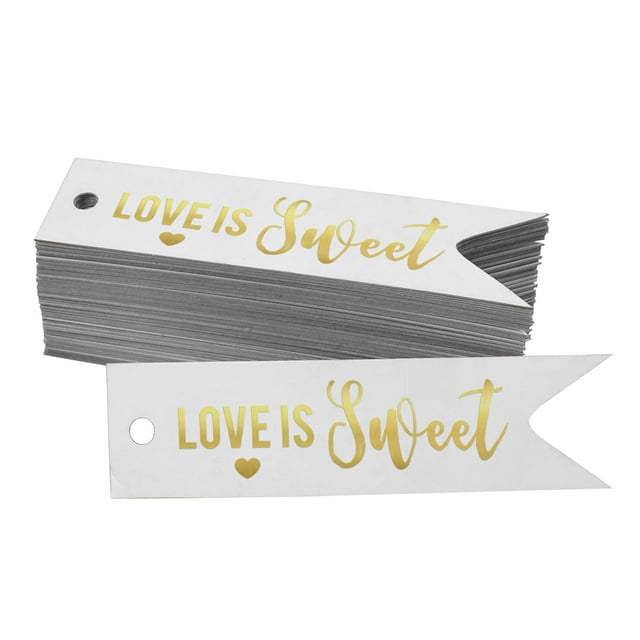 Inkdotpot Gold Foil Paper Hang Tags Love Is Sweet Wedding Favor Tags 100 Pieces