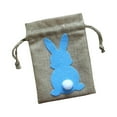 thumbnail image 3 of AMLESO Easter Bunny Decor Drawstring Burlap Bag 14x10cm Cookie Packing Bag Party Favors Blue, 3 of 8