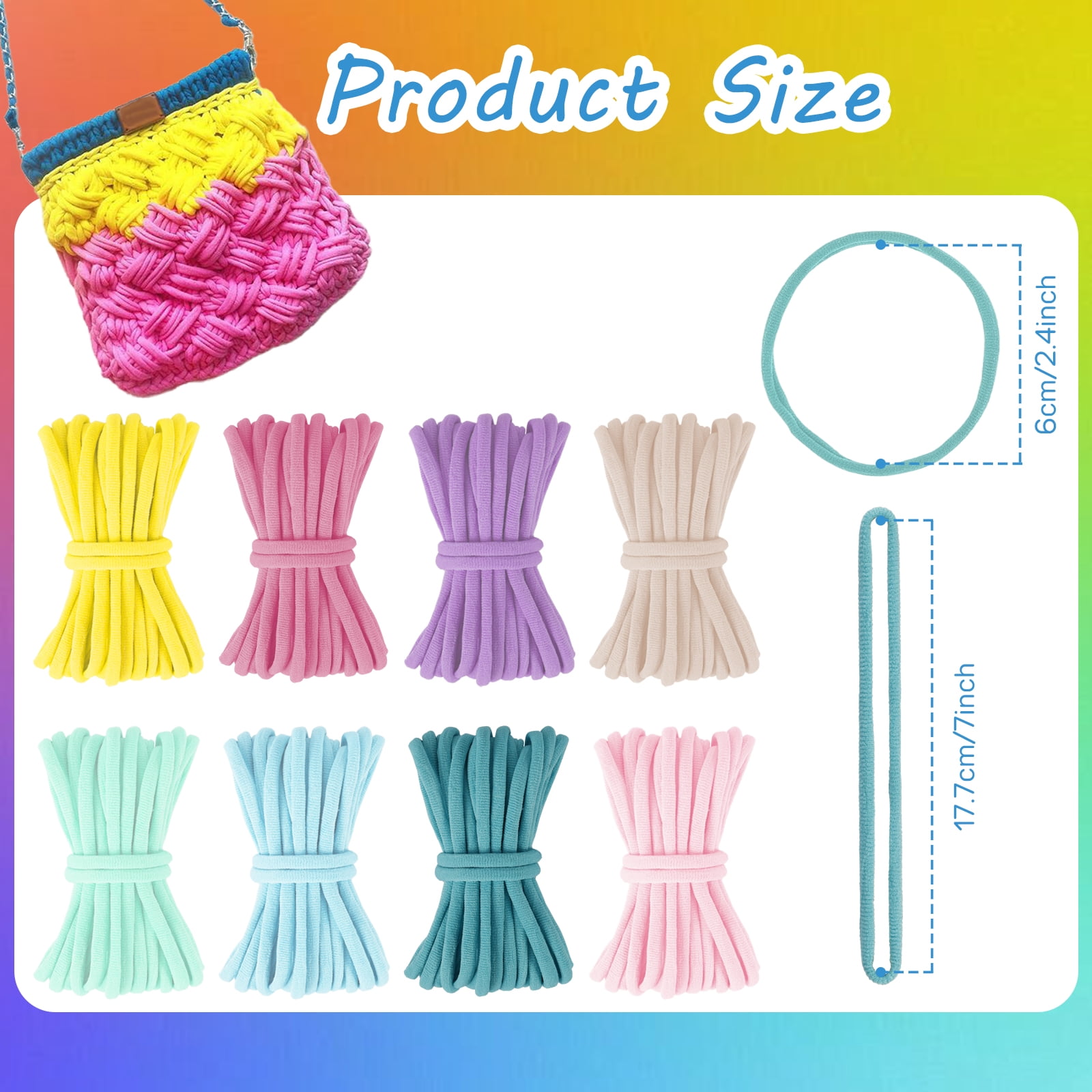 Threns 600Pcs Refill Loops for 7 inch Weaving Loom,8 Color Loom Loops for Potholder Making,Durable Nylon Craft Bands for Kids Adults DIY Projects