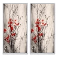 thumbnail image 2 of Designart "Herb Garden s Splendor in Red and Grey II" Floral Framed Wall Art Set Of 2 - Red Floral Framed Canvas Set For Living Room Decor, 2 of 7