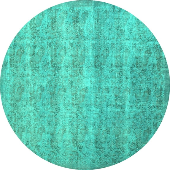 Ahgly Company Indoor Round Persian Turquoise Blue Traditional Area Rugs, 6' Round