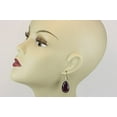 thumbnail image 5 of Sterling Silver Purple Simulated Amethyst Earrings Faceted Large Pear Teardrops Simple Briolette Dangle Drops for Adult Women, 5 of 5