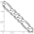 thumbnail image 4 of Avariah Diamonds Solid 14K White Gold 7.7mm Flat Figaro with Lobster Lock Chain - 24", 4 of 8