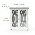 thumbnail image 3 of Teamson Home Florence Freestanding Two-Door Floor Storage Accent Cabinet with Decorative Glass Panels, White, 3 of 9