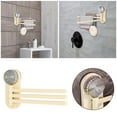 thumbnail image 1 of Product Category Rack 1 — Rotating Towel Rack Swivel Organizer with Suction Cup 3 Rods for Bathroom Home Use, 1 of 7