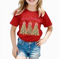 thumbnail image 6 of sdbrld Christmas Shirts for Kids Girl Xmas Cute Graphic Tshirts Cartoon Short Sleeved Tee Tops Red Sizes 9-10 Years, 6 of 6