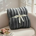 thumbnail image 5 of Faux Fur Throw Blanket for Couch, Ultra Cozy Fuzzy Fluffy Fur Luxurious Soft Striped Plush Gift Blankets for Family Sofa Chair Bedroom, 60"x80", 5 of 8