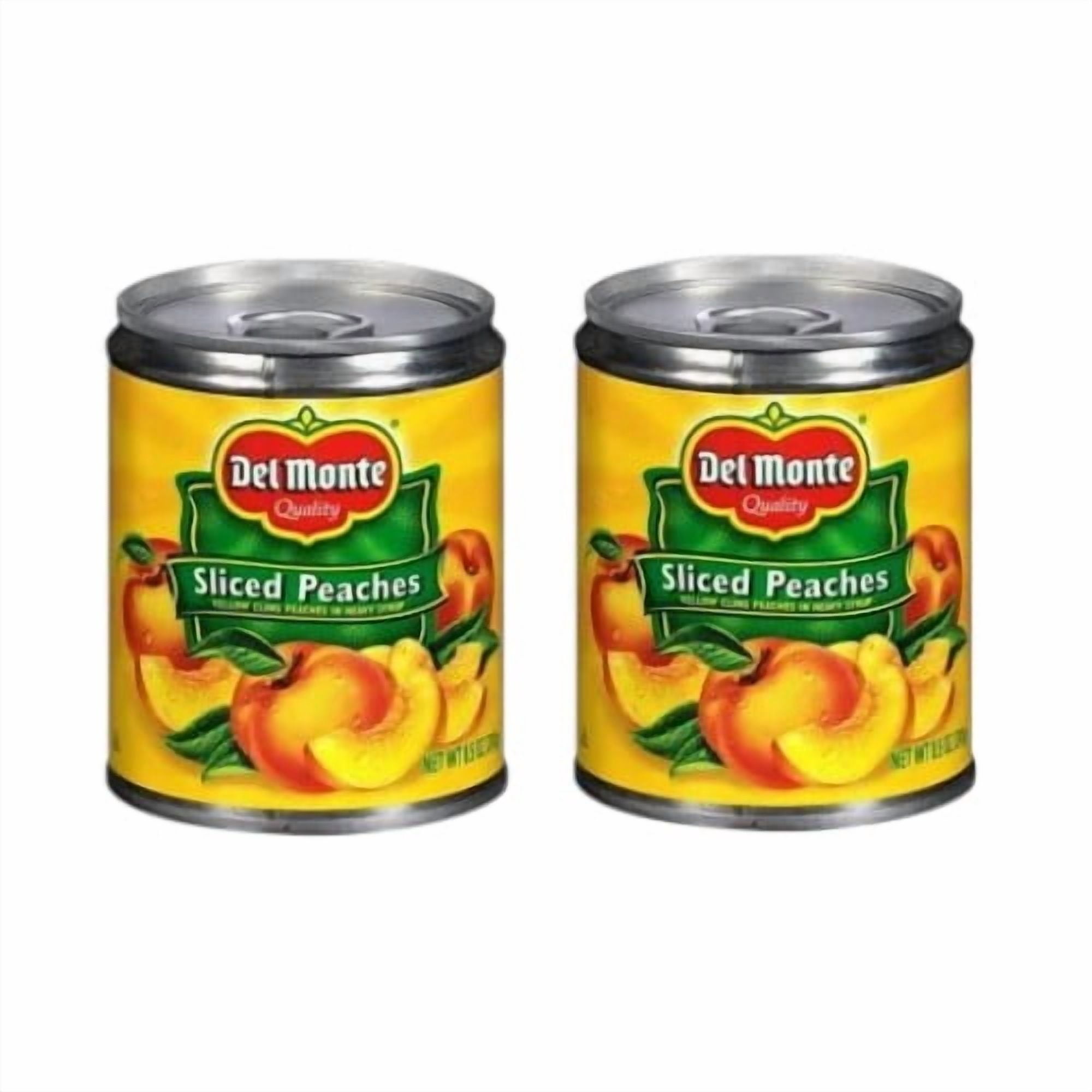(2 pack) Del Monte Sliced Peaches, Heavy Syrup, Canned Fruit, 8.5 oz Can, (2 Pack)