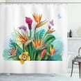 thumbnail image 1 of Ambesonne Orchids Shower Curtain, Exotic Flower Strelitzia, 69"Wx75"L, Multicolor, 1 of 3