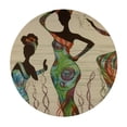 thumbnail image 2 of CMMY  Beautiful African Women Round Table Cloth Cover Vintage Ladies Vases Traditional Dress Cultural Tablecloth for Indoor Outdoor Picnic Party White, 2 of 7