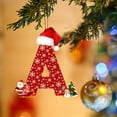thumbnail image 2 of Dmlowu 26 Letter Christmas Ornaments with Santa Hat - Merry Christmas Tree Ornaments for Xmas Tree, Hanging Christmas Decorations for Holiday Party Decor, DIY Holiday Name Pendant, 2 of 6