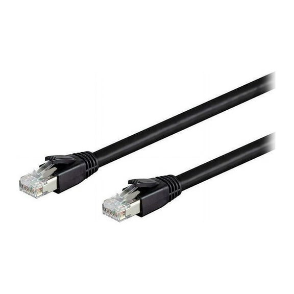 Nippon Labs Cat8 RJ45 3FT Ethernet Patch Internet Network LAN Cable, Indoor/Outdoor, 24AWG, Shielded Latest 40Gbps 2000Mhz, Weatherproof S/FTP for Router, PS4, PS5, Xbox, PoE, Switch, Modem (Black)