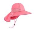 thumbnail image 5 of Watermelon Red UPF 50+ Legionnaire Sun Hat for Kids, Wide Brim with Neck Flap Adjustable Chin Strap Unisex Boys Girls Ages 6-14 Nylon Outdoor,Size Free Size, 5 of 5
