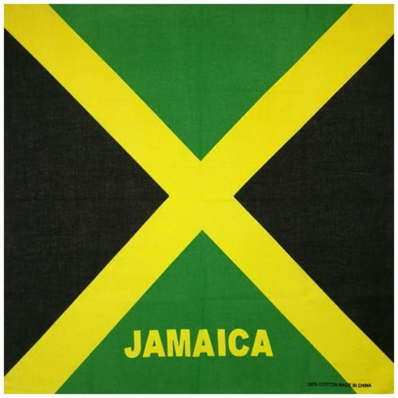 Jamaica Flag Square Bandana Scarf Biker Neckerchief Hip-Hop Patriotic Headwrap