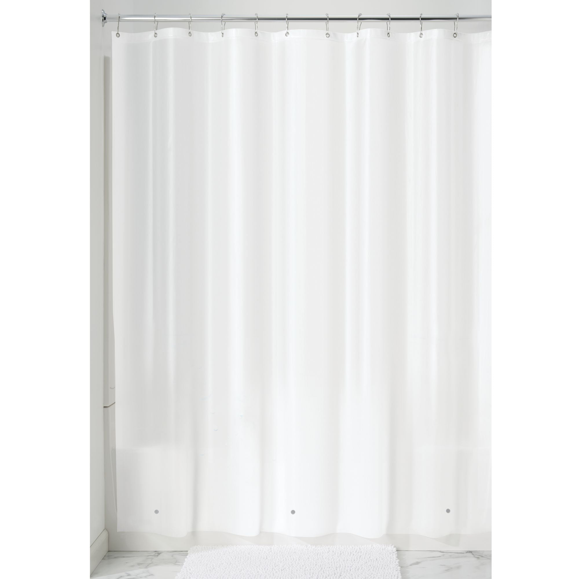 Frost 183 x 183 cm InterDesign PVC-Free PEVA 4.8-Gauge Shower Curtain Liner 