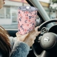 thumbnail image 6 of Balery Tropical Plants Pattern 20oz Insulated Car Cup with Dual Drink Lids, Stainless Steel Travel Mug with Straw & Direct Drink Mouth, Eco-Friendly and Leak-Proof-Without Straw, 6 of 8