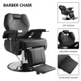 thumbnail image 5 of Classic Hydraulic Recline Hair Salon Iron Leather Sponge Barber Chair Black, 5 of 14