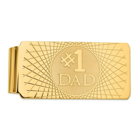 14K Yellow Gold #1 Dad Money Clip