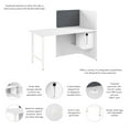 thumbnail image 6 of Hustle 60-inch Office Cubicle Desk with Storage in White - Engineered Wood, 6 of 7