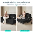 thumbnail image 6 of Linsy Home Plush Corduroy Pull Out Couch Chaise Lounge, Convertible Loveseat Sofa Couch With Usb & Cup Holder, Black, 6 of 7