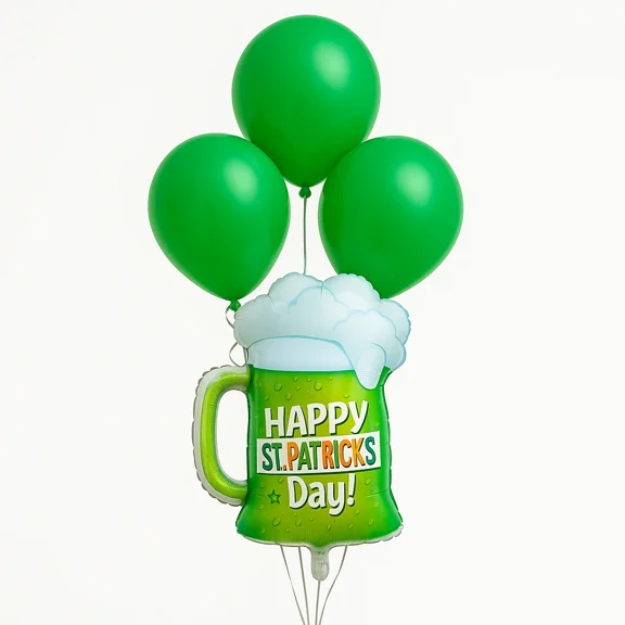 Happy St. Patrick'S Day Beer Mug Balloon Bouquet Green Party Decor Balloons