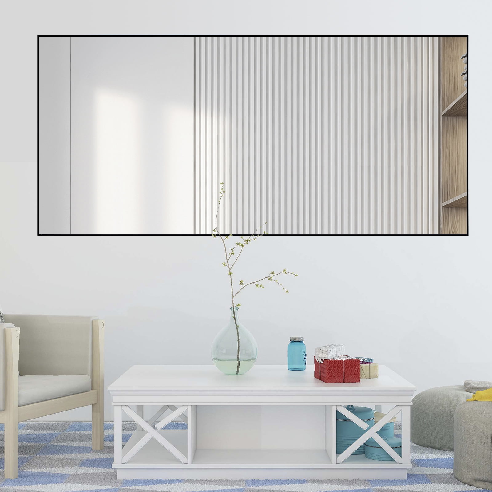 CONGUILIAO 65" × 24" Mirror Full Length Mirror Floor Mirror Full length Standing Mirror Large Rectangle Leaner Mirror Full Body Black Mirror
