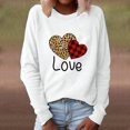 thumbnail image 3 of OUSITAID Valentine Heart Print O Col Chandail en Vrac Manches Longues Blouse Décontractée Haut, 3 of 6