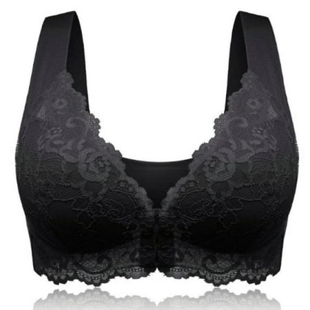 

FZM Women s Adjustable Sports Front Closure Extra-Elastic Breathable Lace Trim Bra