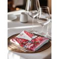 thumbnail image 6 of Red Gnomes Cloth Napkins Set of 4 Reusable Dinner Napkins, Valentine's Day Love Roses Leaves White Cocktail Napkin Washable Table Napkins for Wedding/Holiday Party/Baby Shower 20"x20", 6 of 7