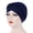 Dark Blue, variant on Women Solid Long Braid Hats Turban Slouchy Baggy Hair Head Plaited Wrap Cap