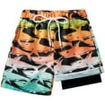 thumbnail image 2 of 5-16Y Kids Teens Boys Swim Trunks with Compression Liner Double Layer Beach Surf Swim Shorts Quick Dry Boxer Brief Swimwear Bottoms, 2 of 8