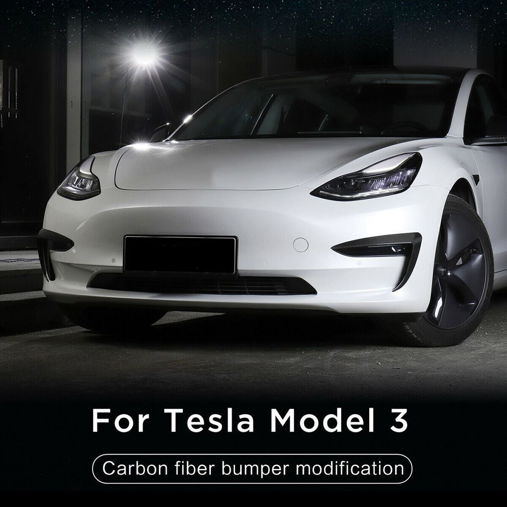 Carbon Fiber Front Bumper Cover Trim Molding For Tesla Model X 2016-2019