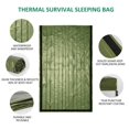 thumbnail image 3 of Sac de Couchage Thermique pour Camping en Plein Air Couverture de Survie d'Urgence Randonnée en Plein Air Vert + Sac, 3 of 9