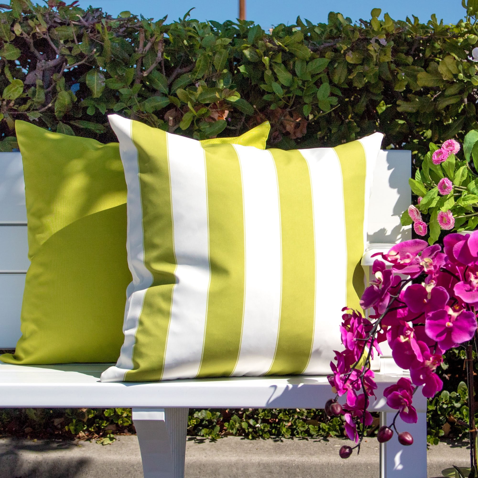 Bailey Lime Square Outdoor Throw Pillow