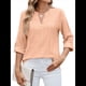 thumbnail image 3 of Blusa Informal con Cuello en V para Mujer, con Ojales, Bordada y Hueca, Ideal para Playa y Vestir. Color Naranja L, 3 of 10