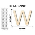 thumbnail image 2 of Unfinished Wood Arial Letter W Shape - Craft - up to 46" DIY 46" / 1/2", 2 of 3