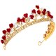 thumbnail image 3 of EeaseMX Tocado de novia con diseño de rosa de Lurrose, corona para el cabello de boda, corona de rosas con diamantes de imitación, tiara para niña de boda, 3 of 7