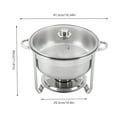 thumbnail image 5 of Premium Round Chafing Dish Buffet Set, 8.5L, Stainless Steel, Dual Hot & Cold Use, Elegant Design with Anti-Scald Handles & Visual Glass Lid for Catering & Parties, 5 of 7