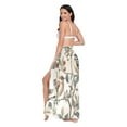 thumbnail image 3 of FORMRS Womens Long Sarong Beach Wrap Semi-Sheer Bikini Skirt Bathing Swimsuit Cover Up, Green Birds, 3 of 7