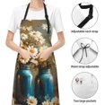 thumbnail image 4 of Kdxio Rustic Daisy Mason Jars Apron with Pockets Adjustable Kitchen Aprons for Men Women Waterproof Aprons for Cooking,Drawing,Crafting, Baking Household Cleaning, 4 of 5