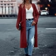 thumbnail image 3 of TKLPEHG Long Cardigan Sweaters for Women Fall Fashion Open Front Long Sleeve Oversized Casual Coat with Pockets (Wine,S), 3 of 7
