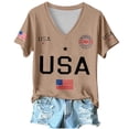 thumbnail image 3 of DHFJKG 4Th Of July Shirts For Women V Neck Short Sleeve Letter Graphic Tees 1776-2026 250Th Anniversary USA T Shirt Top, 3 of 3