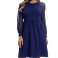 thumbnail image 3 of Vestido de cuello redondo, vestido corto con cuello redondo, vestido casual para mujer, vestido casual ultra sensible, 3 of 5