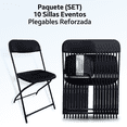 thumbnail image 3 of Kit 10 Sillas Plegables Reforzadas Plastico Calibre .18 para Eventos Exterior Jardin Fiestas Facil de Guardar Marthing Plegable Eventos, 3 of 4