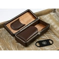 thumbnail image 3 of 3 Cigar Folding Leather Travel Case w/ Cutter - Brown, 3 of 7