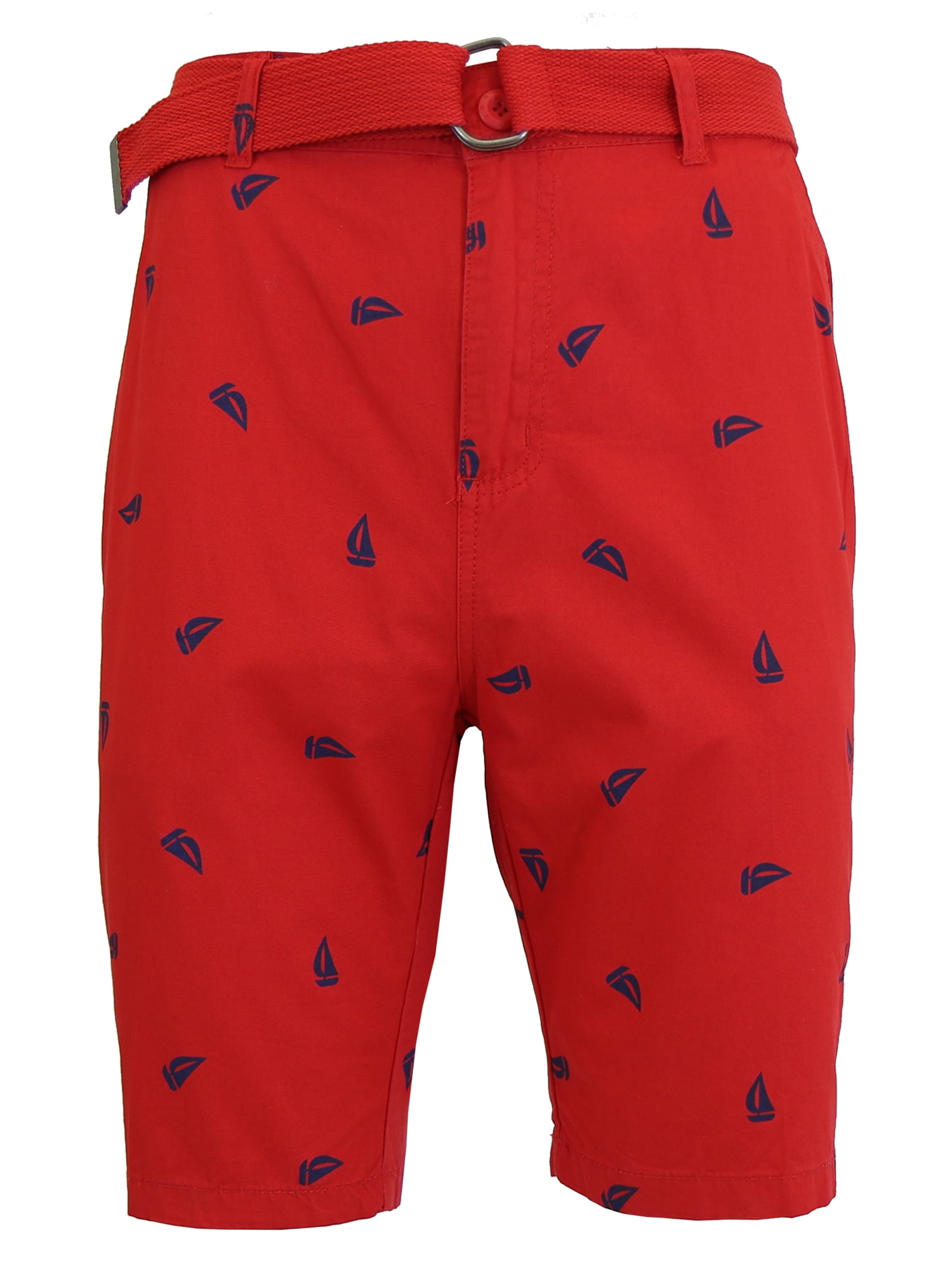 Men's Fashion Printed Belted Cotton Shorts (Sizes, 3042)